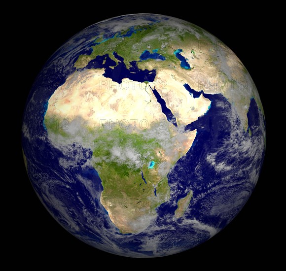 Digitally generated image of planet earth. 
Photo: Calysta Images