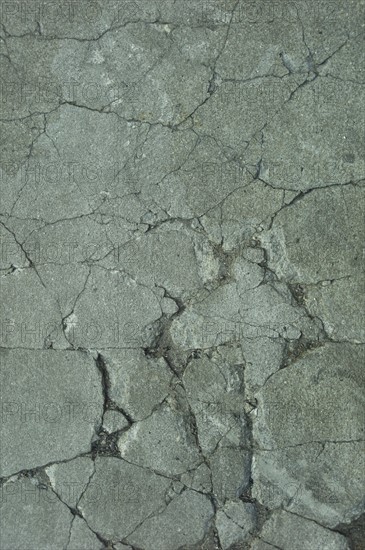 Cracked concrete.