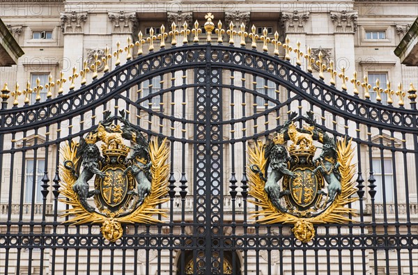 UK, London, Gate at Buckingham Palace.