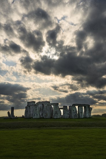 UK, England, Wiltshire, Stonehenge monument.