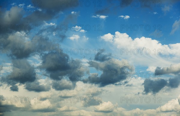 Blue sky with clouds.