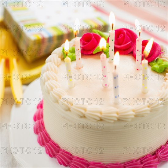 Cake with candles.