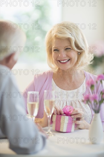 Couple in restaurant.