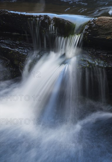 USA, New York City, Central Park, Scenic waterfall.