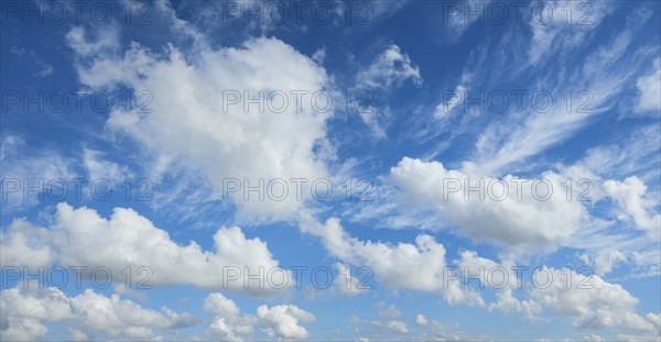 Blue sky and white clouds.