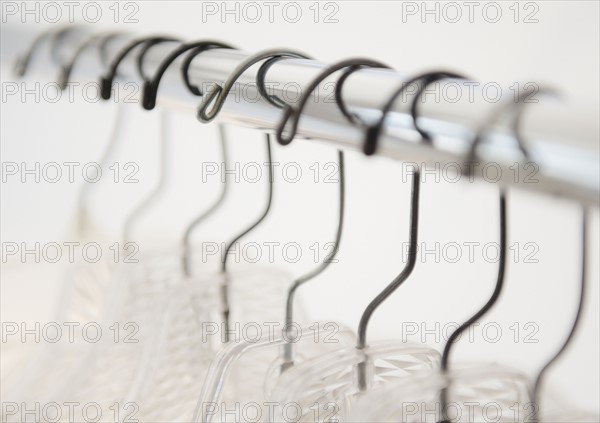 Coat hangers on clothes rack. Photo : Jamie Grill