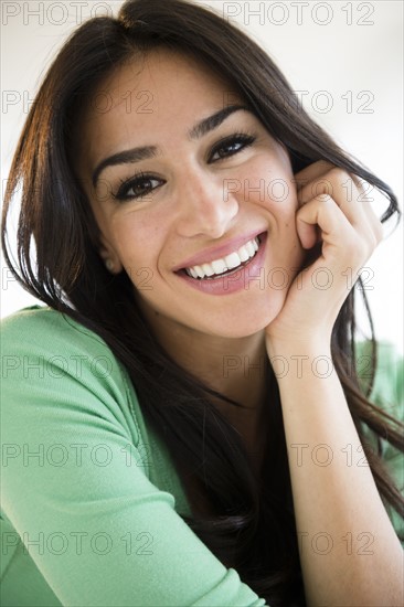 Portrait of happy young woman. Photo : Jamie Grill