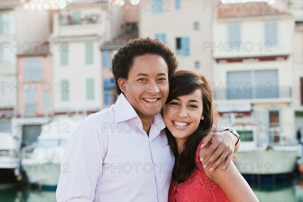 France, Cassis, Portrait of smiling couple. Photo : Mike Kemp