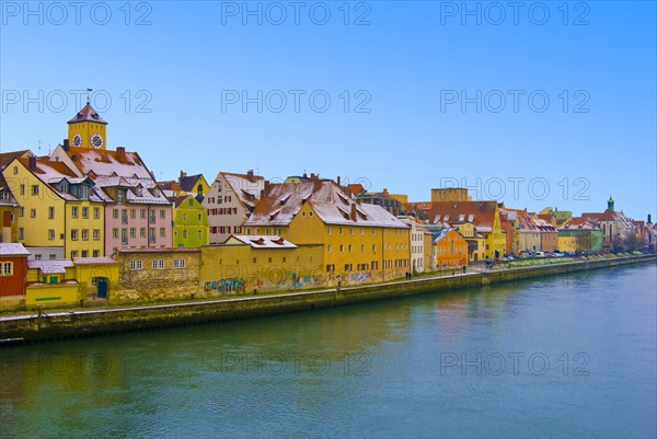 Germany, Bavaria, Regensburg, View of city at winter. Photo: DKAR Images