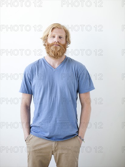 Studio portrait of man with beard. Photo: Jessica Peterson