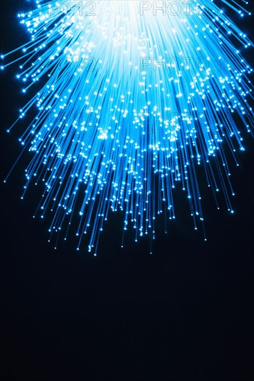 Fiber optic glowing, studio shot.