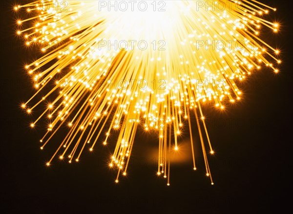 Fiber optic glowing, studio shot.