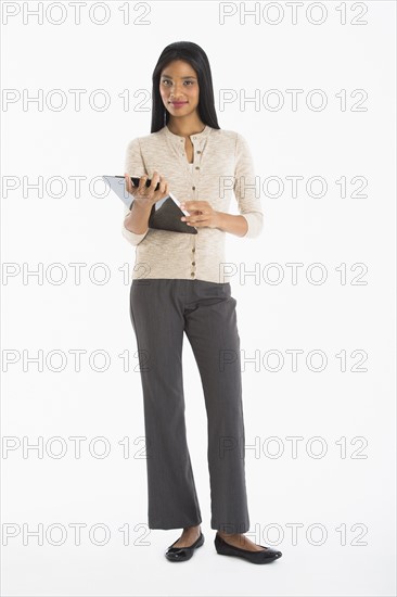 Portrait of businesswoman, studio shot.