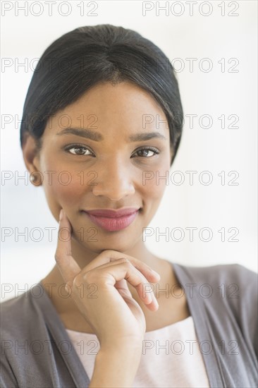 Portrait of businesswoman, studio shot.