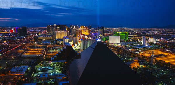 Cityscape at night.