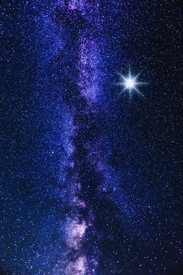 Milky way and big bright star.