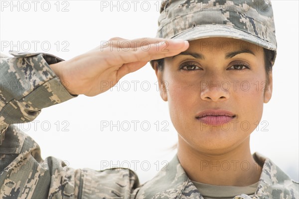 Portrait of female army soldier.