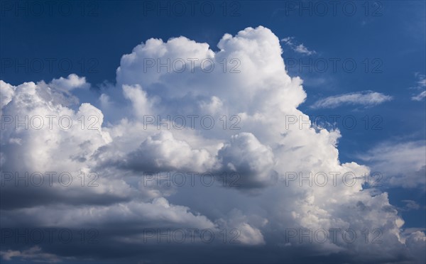 Puffy clouds on sky.