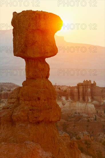 Rock formations at sunset.