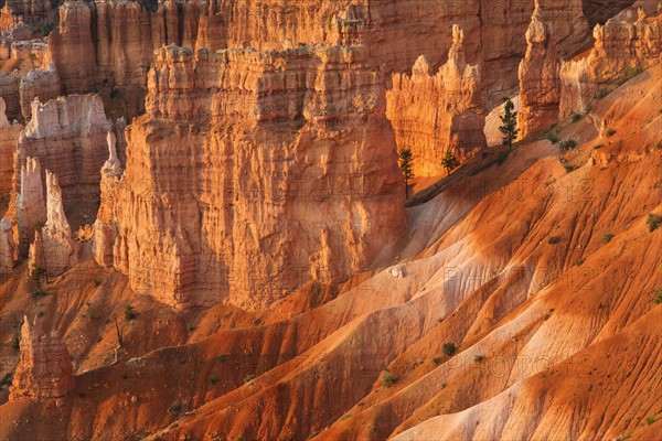 Rock formations at sunset.