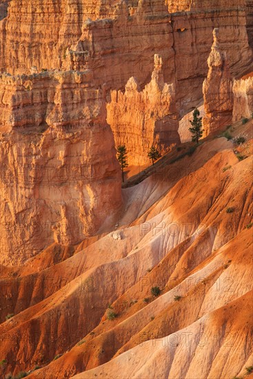 Rock formations at sunset.