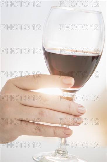 Glass with red wine.