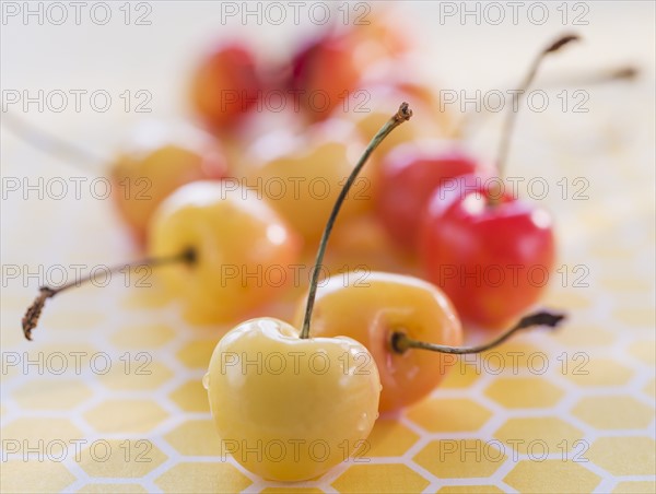 Close-up of cherries. Photo : Daniel Grill