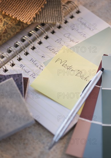 Notebook and color samples. Photo: Daniel Grill