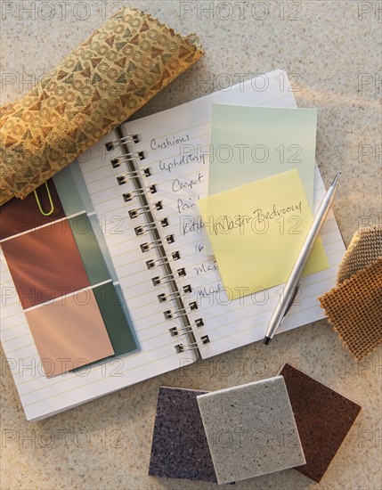 Notebook and color samples. Photo: Daniel Grill