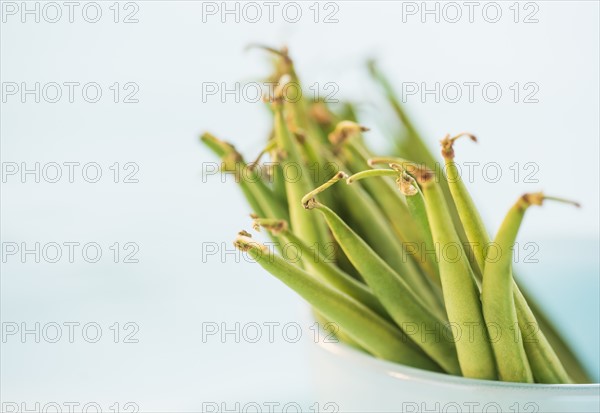 Studio shot of french green beans. Photo : Daniel Grill