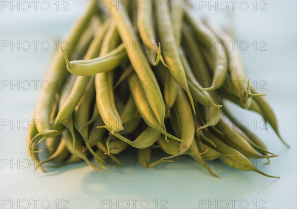 Studio shot of french green beans. Photo : Daniel Grill