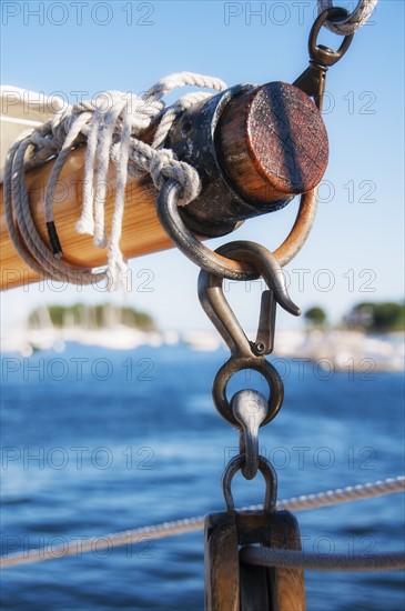 Close-up shot of yacht boom. Photo: Daniel Grill