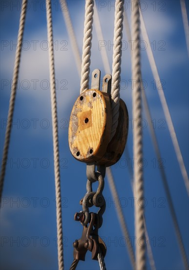 Close-up view of ropes on yacht deck. Photo: Daniel Grill