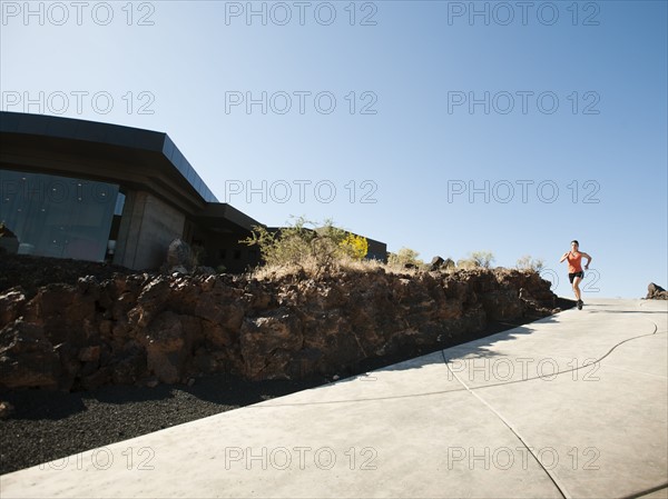 Young woman jogging.