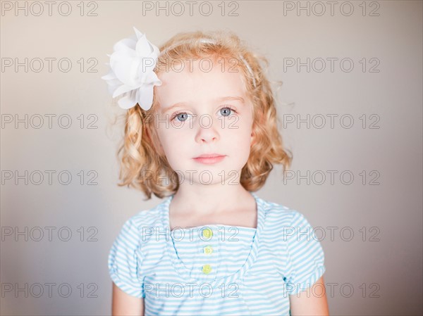 Studio Shot, Portrait of girl with blond hair. Photo: Jessica Peterson