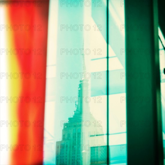 Window overlooking Empire State Building. New York City, New York.