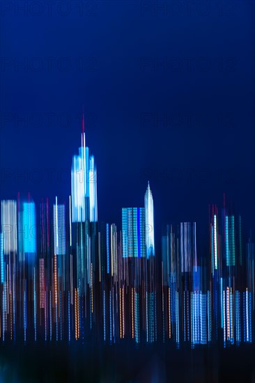 Digitally blurred skyline of Manhattan. New York City, New York.