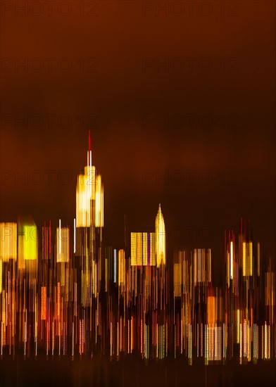 Digitally blurred skyline of Manhattan. New York City, New York.