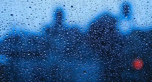 Droplets on window. New York City, New York.