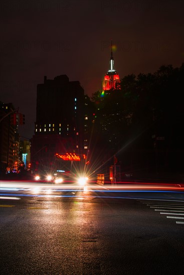 Power loss in downtown during hurricane. New York City, New York.