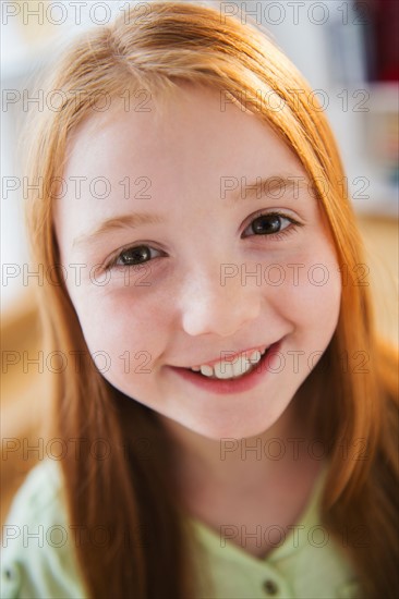 Portrait of smiling girl (8-9)
