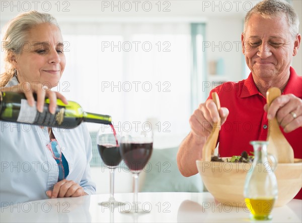 Elderly couple dinning