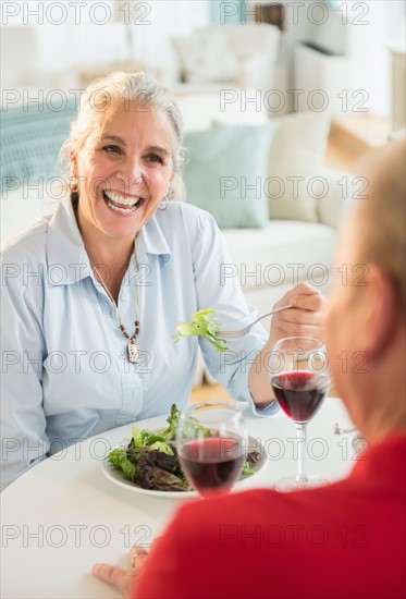 Elderly couple dinning