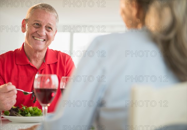 Elderly couple dinning