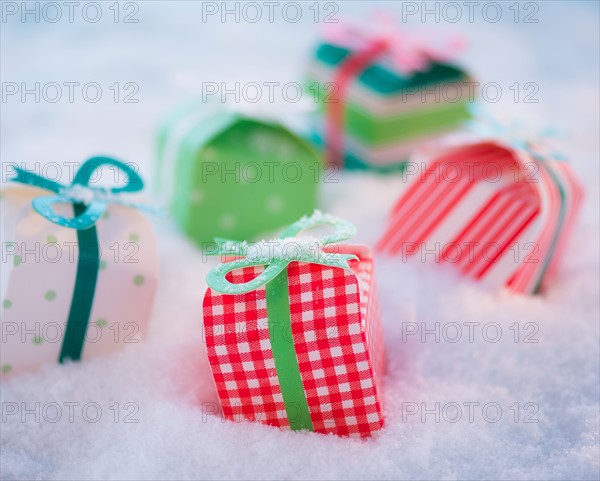 Studio shot of small Christmas presents