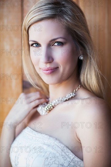 Portrait of smiling bride