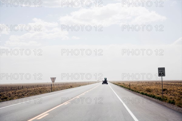 Car on open rural highway