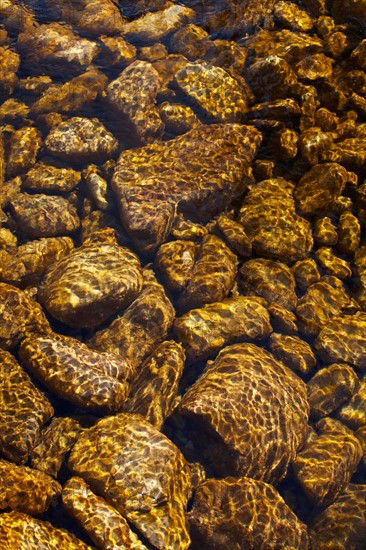 Close-up of rocks in stream bed