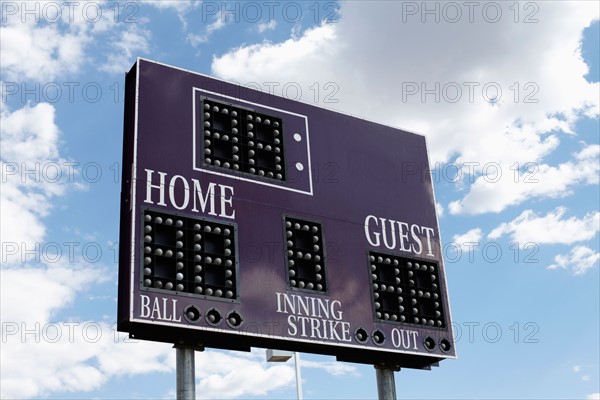 Low angle view of scoreboard