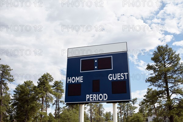 Low angle view of scoreboard